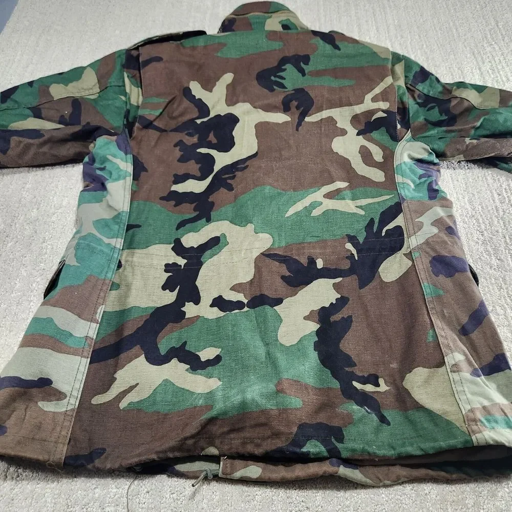 Vintage M65 Field Coat Men‎ M Long Woodland Camo USA Made No Liner Cold Weather